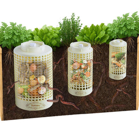 Bumaeu Underground Worm Farm large bin demonstrates high capacity for bigger garden composting.