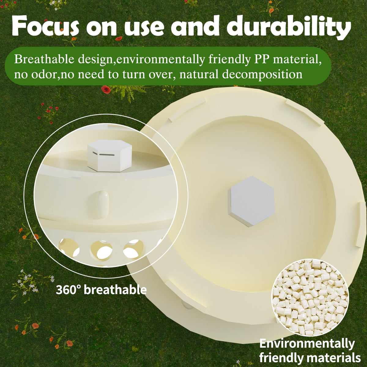 Bumaeu Underground Worm Farm top air valve supports fresh airflow and faster decomposition.