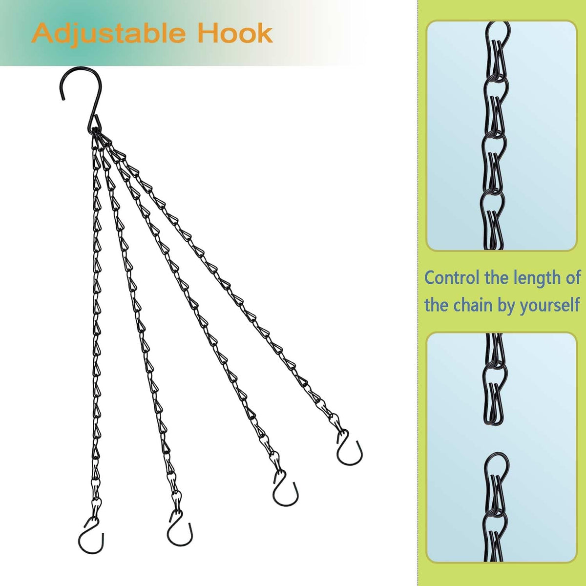 Bunhum iron-wire hanging chain close-up showing rust-resistant design.