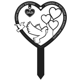 BUoonyer dad memorial marker with openwork heart design for durable outdoor tributes.