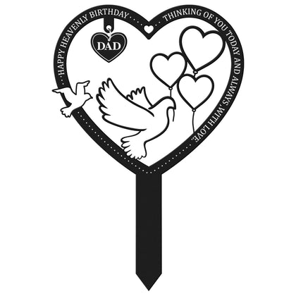 BUoonyer dad memorial marker with openwork heart design for durable outdoor tributes.
