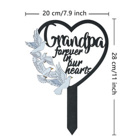 BUoonyer dove and heart memorial stake adds sentiment to graveside displays