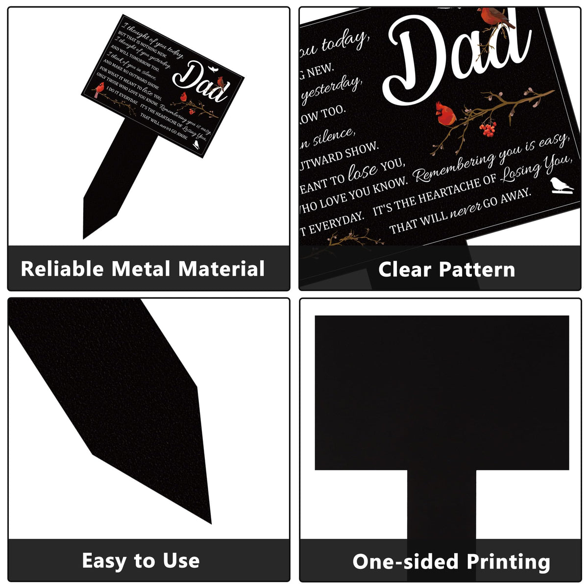 BUoonyer easy install grave marker stands firmly on lawn