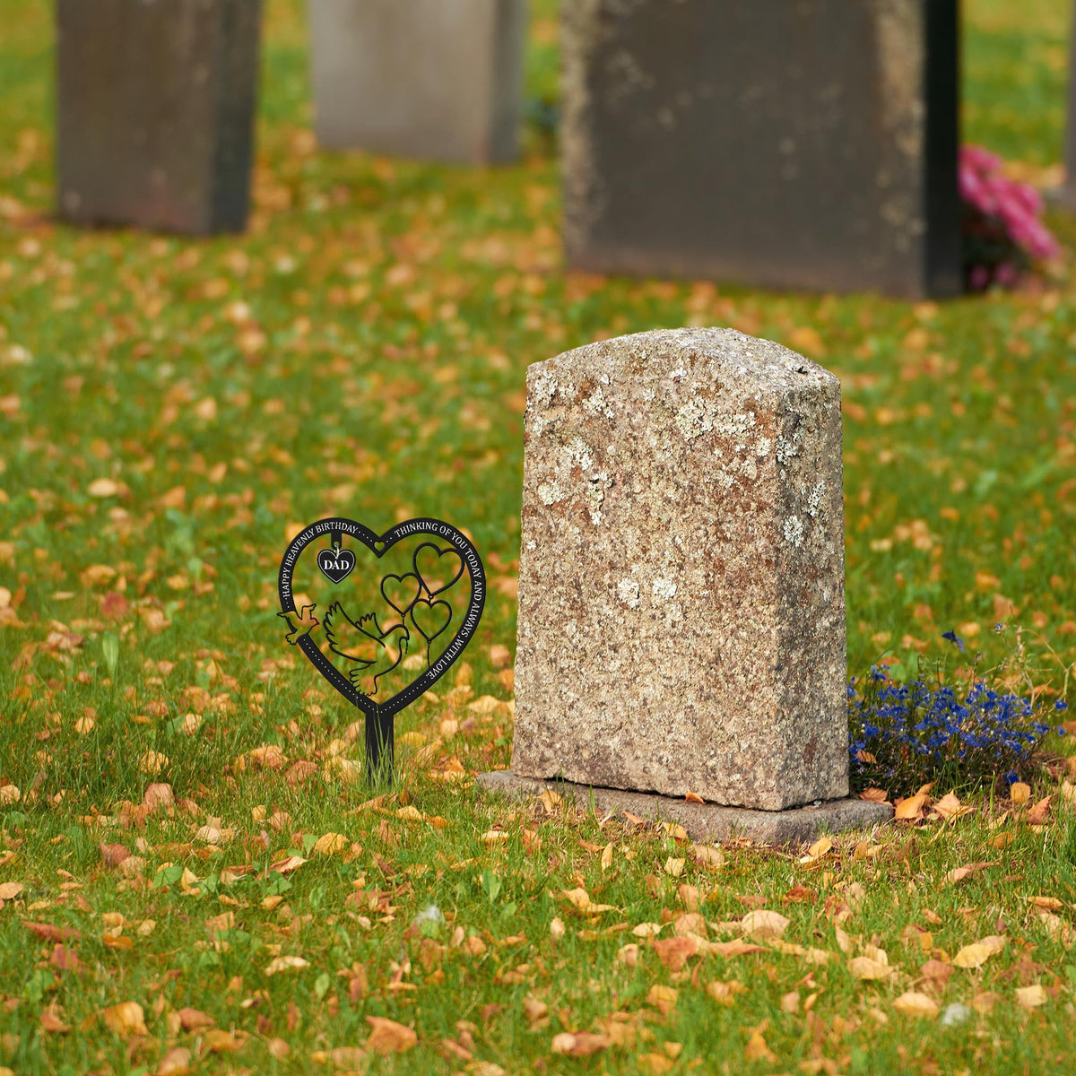 BUoonyer easy-install grave marker stake ensures stable placement.