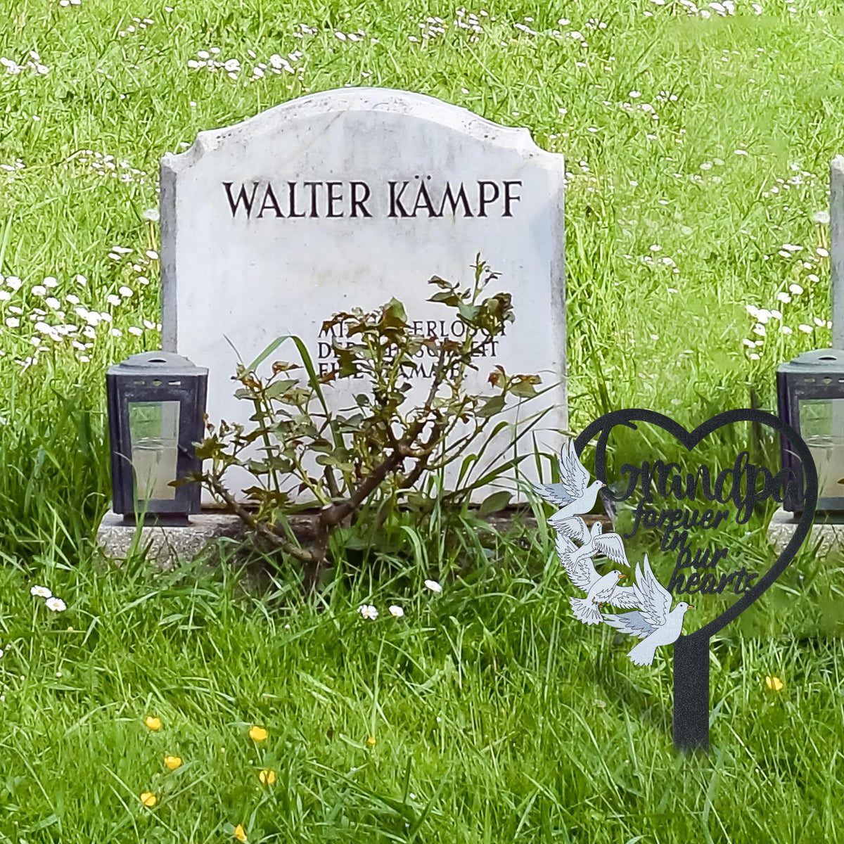BUoonyer headstone garden stake provides a respectful remembrance marker