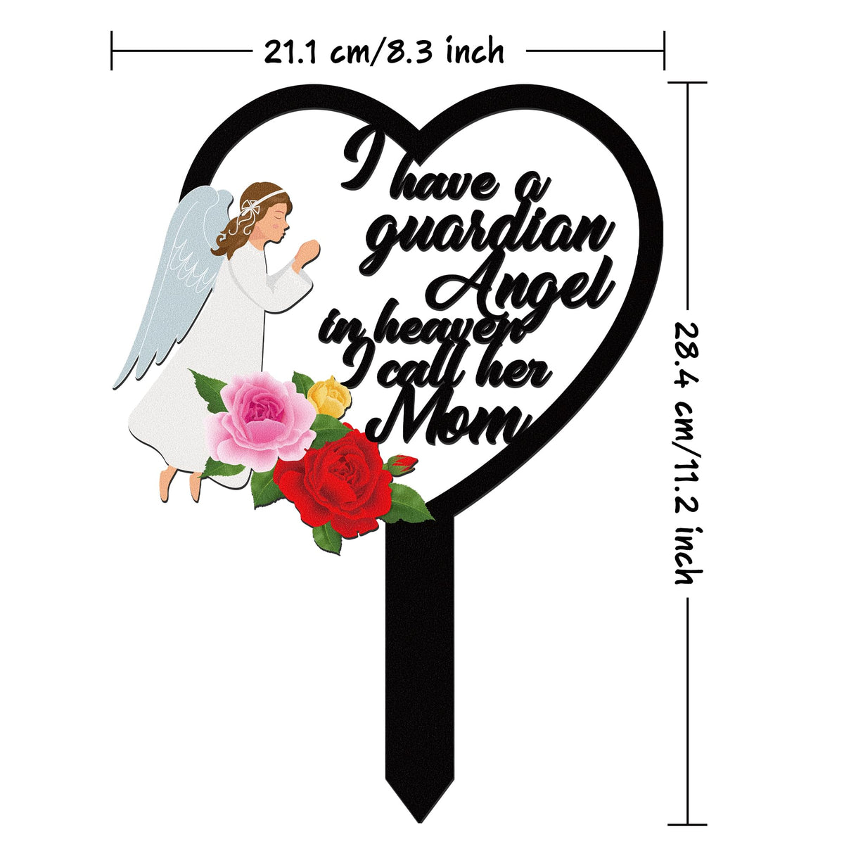 BUoonyer heart memorial grave marker with durable outdoor design