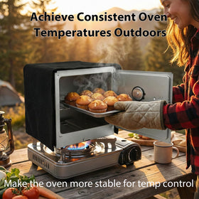 Buraku camping oven cover protects cookware and surfaces during outdoor use.