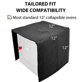 Buraku foldable oven cover fits compact ovens for easy portability.