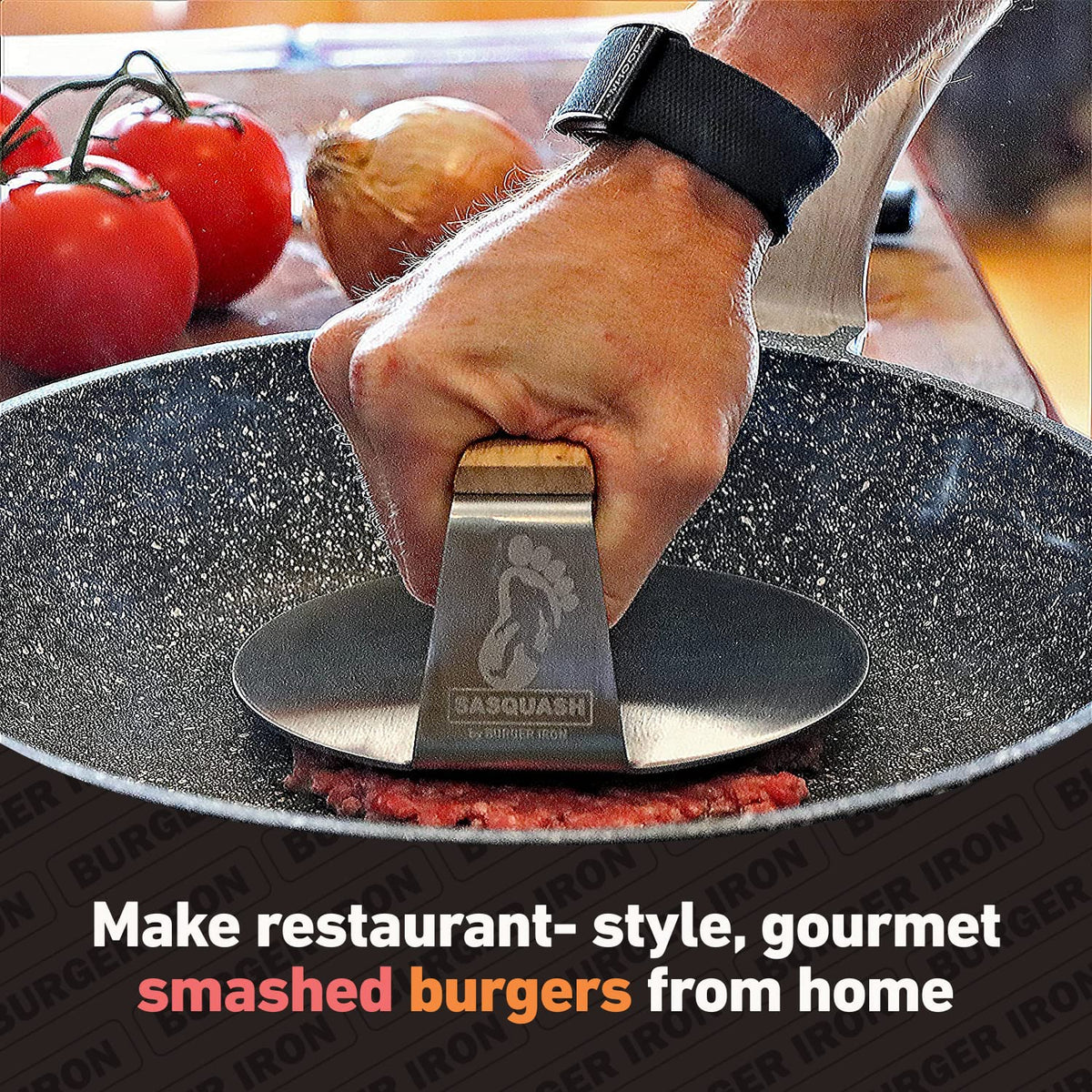 Burger Iron cleanup accessory helping keep surfaces tidy during cookout.