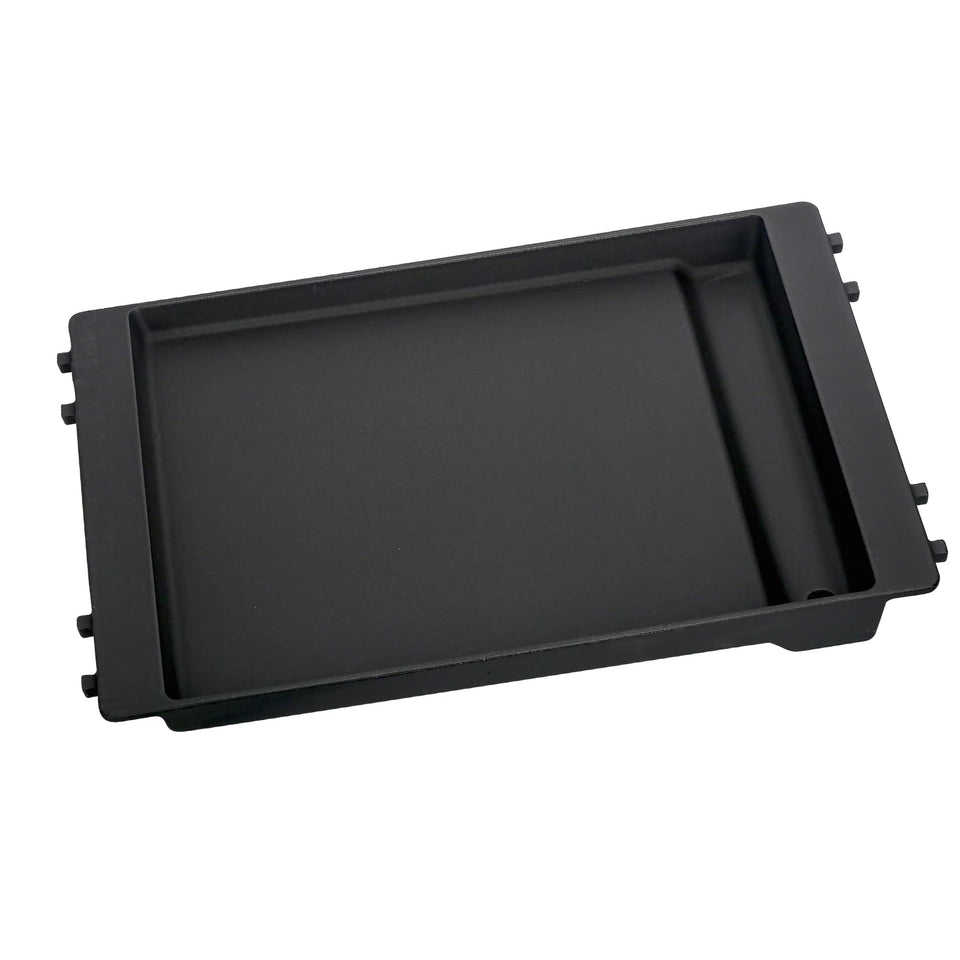Burly Grill 7566 enameled cast iron griddle top provides even heat distribution.
