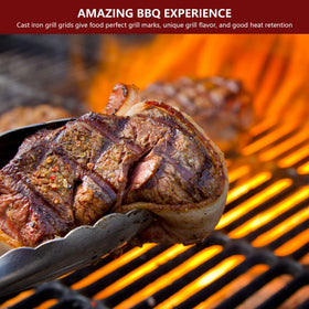 Burly Grill cast iron grate for Char-Griller 4000, helps flavors develop with superior heat diffusion.