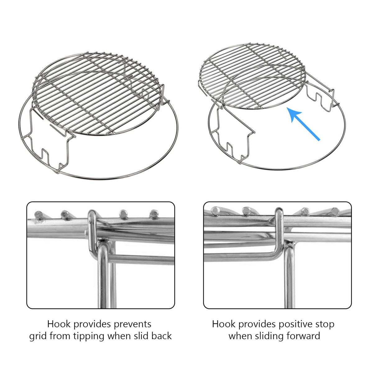 Burly Grill ConvEGGtor basket in 304 stainless for durable indirect cooking.