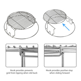 Burly Grill ConvEGGtor basket in 304 stainless for durable indirect cooking.