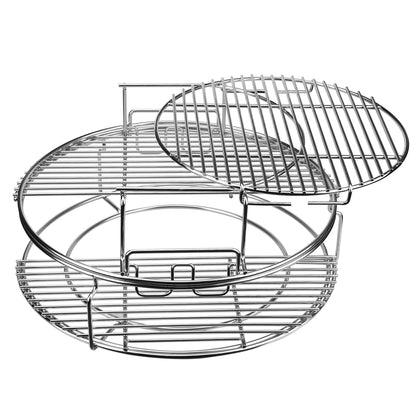 Burly Grill Eggspander rack for Big Green Egg Large expands cooking capacity.