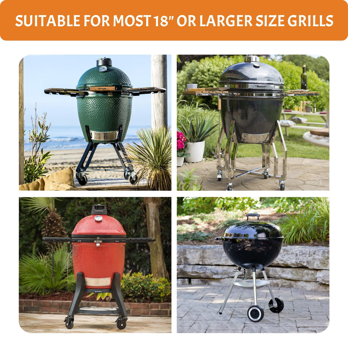 Burly grill turkey roaster side enables roasting poultry beside ribs.
