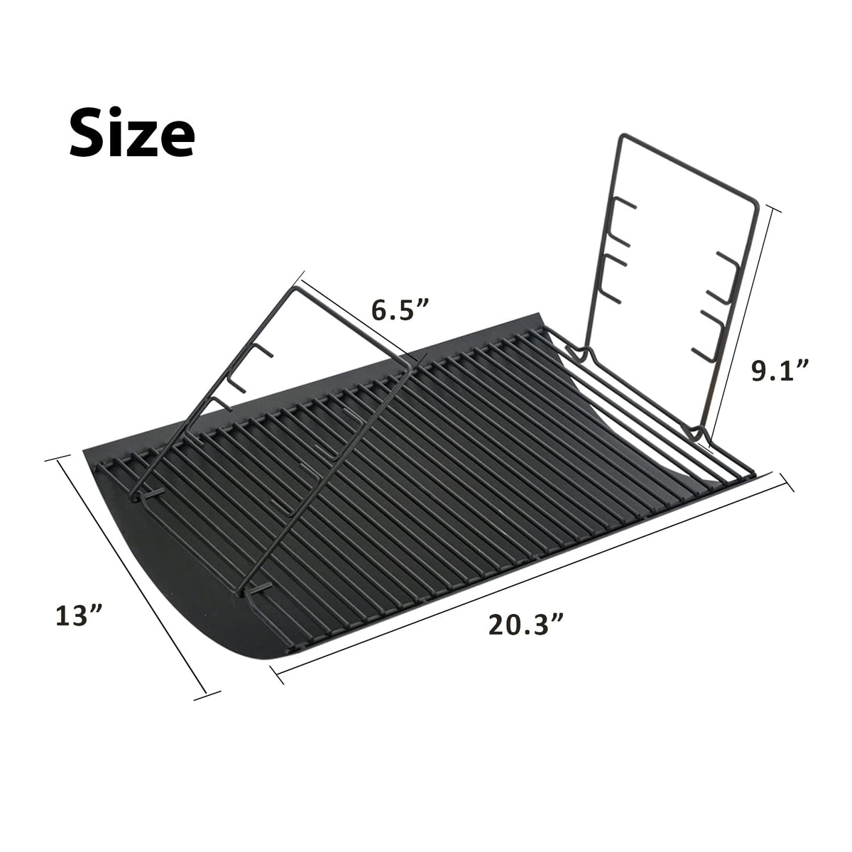 Burly Grill ash pan with two grate hangers for easy disassembly.