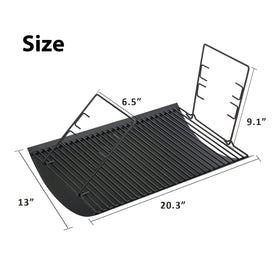 Burly Grill ash pan with two grate hangers for easy disassembly.