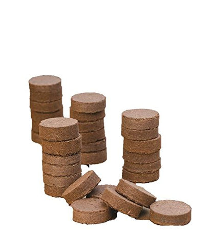Burpee 32Count XL coir pellets closeup, showcasing moisture retention for seed starting