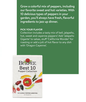 Burpee Best Collection bell pepper seeds for versatile roasting and stuffing