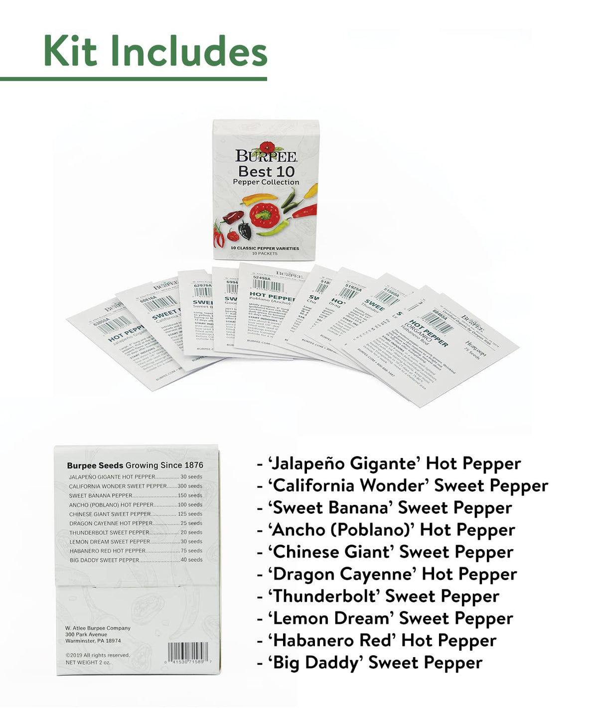 Burpee Best Collection jalapeno seeds ideal for salsas and fresh heat