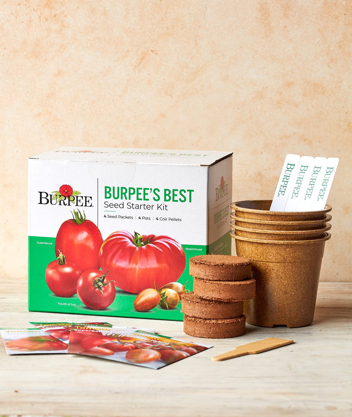 Burpee Best Starter Kit pots and coco pellets ready for easy germination