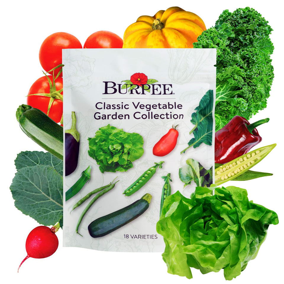 Burpee Heirloom Collection seeds image for an 18-variety home garden.