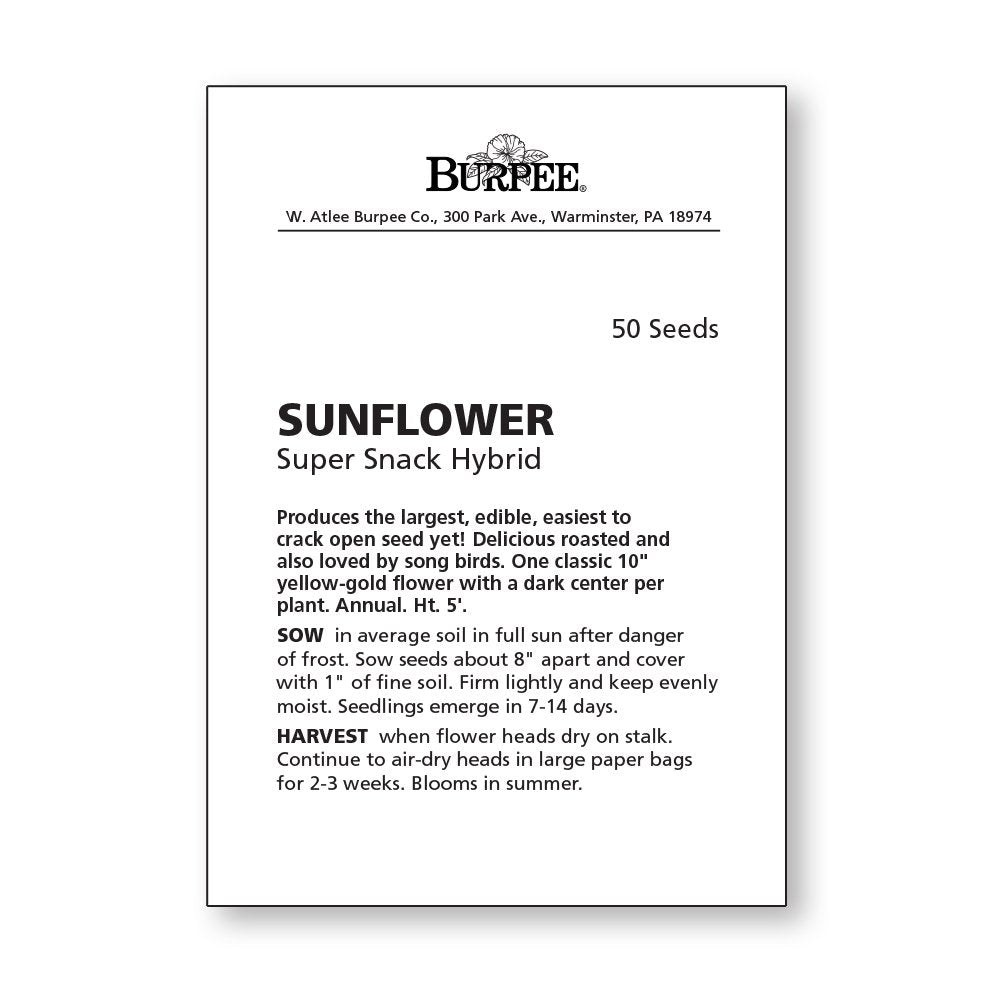 Burpee Sunflower Seeds – giant blooms and sturdy plants for sunny garden borders.