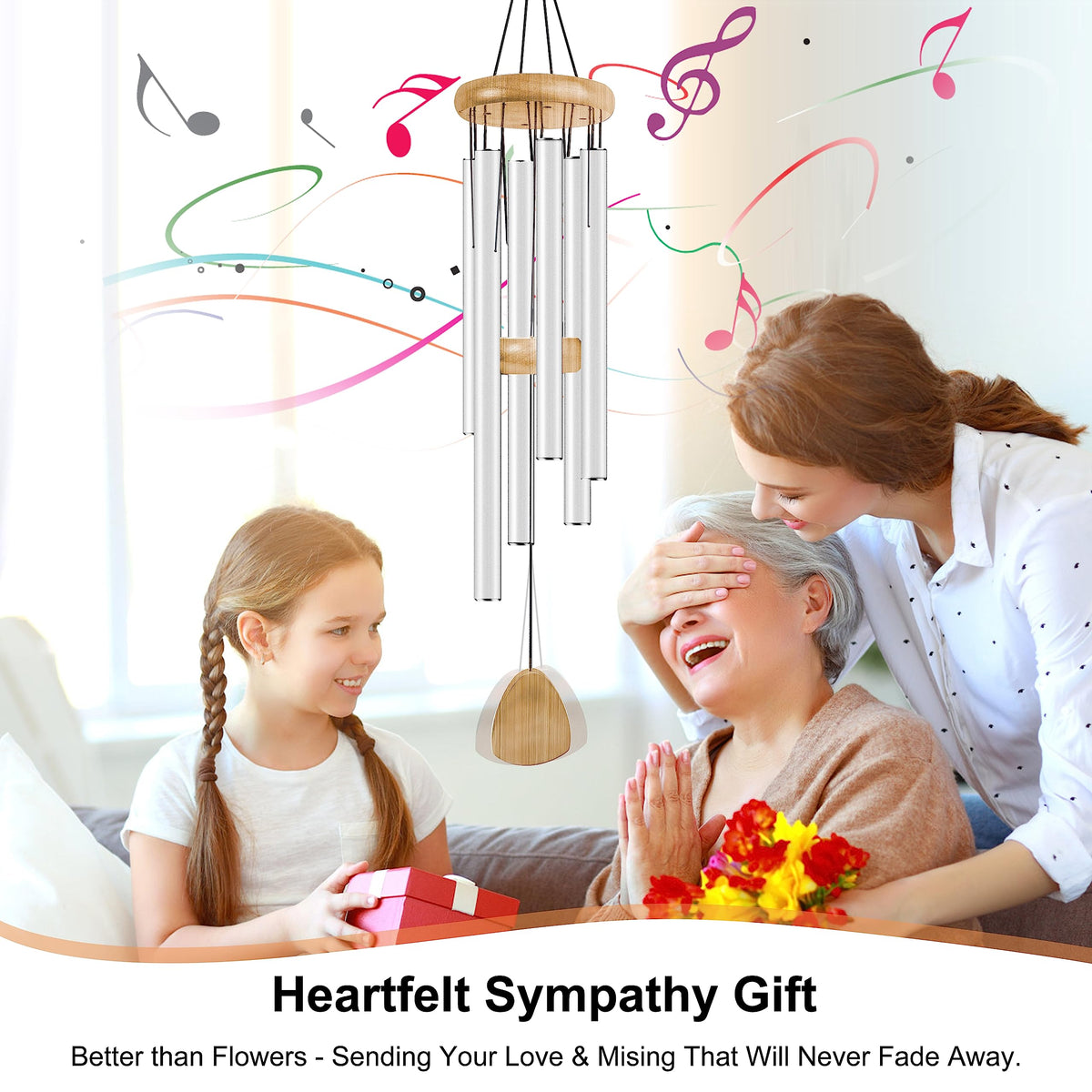 Garden patio decor with Bursvik wind chime adding melodic ambience.