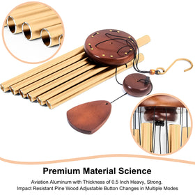 Bursvik pine wood frame with adjustable striker for personalized sound.
