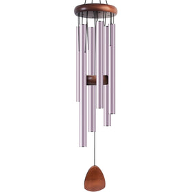 Bursvik wind chime on patio creates calm evenings with a 37-inch aluminium design