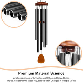Bursvik wind chime matte aluminum finish enhances outdoor elegance