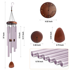 Bursvik six-tube aluminium chime with pine striker for rich tones