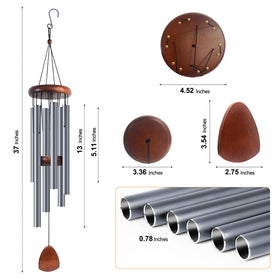Bursvik wind chimes blue-grey tubes with wind catcher produce calming garden sounds