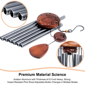 Bursvik wind chimes decorating a patio or garden setting