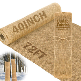 Buryeah burlap roll 40x72 ft natural fabric for garden soil cover and weed control.