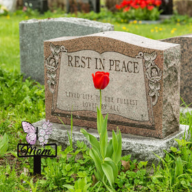 Buryeah mom memorial plaque for grave site or lawn display.