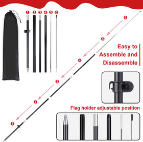 Buryeah flagpole ground stake supports sturdy display in wind and rain