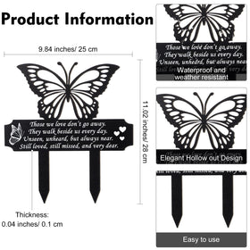 Buryeah heart and butterfly design evokes remembrance at the grave.
