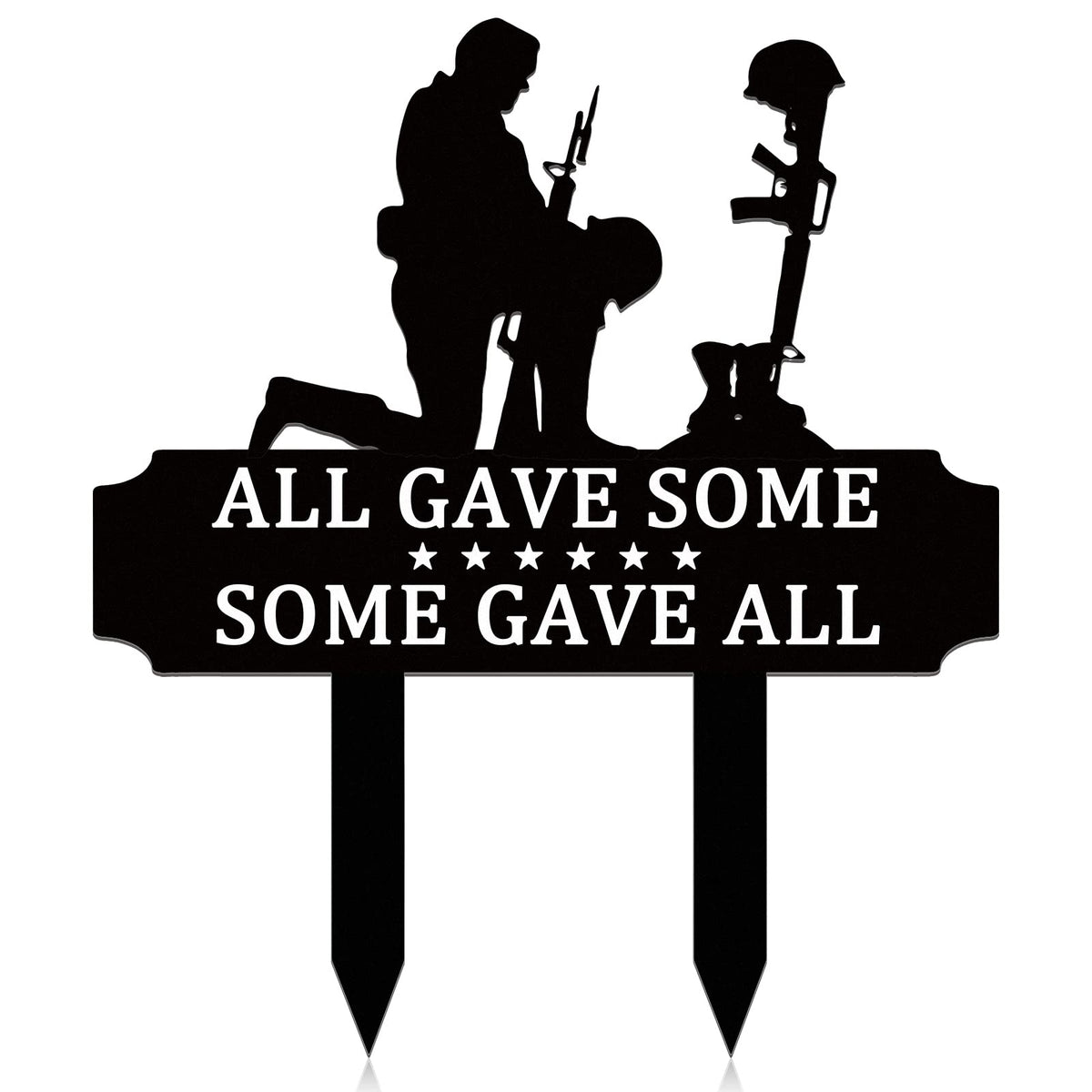 Buryeah memorial stakes metal plaque for garden decor honoring fallen soldiers