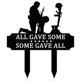 Buryeah memorial stakes metal plaque for garden decor honoring fallen soldiers