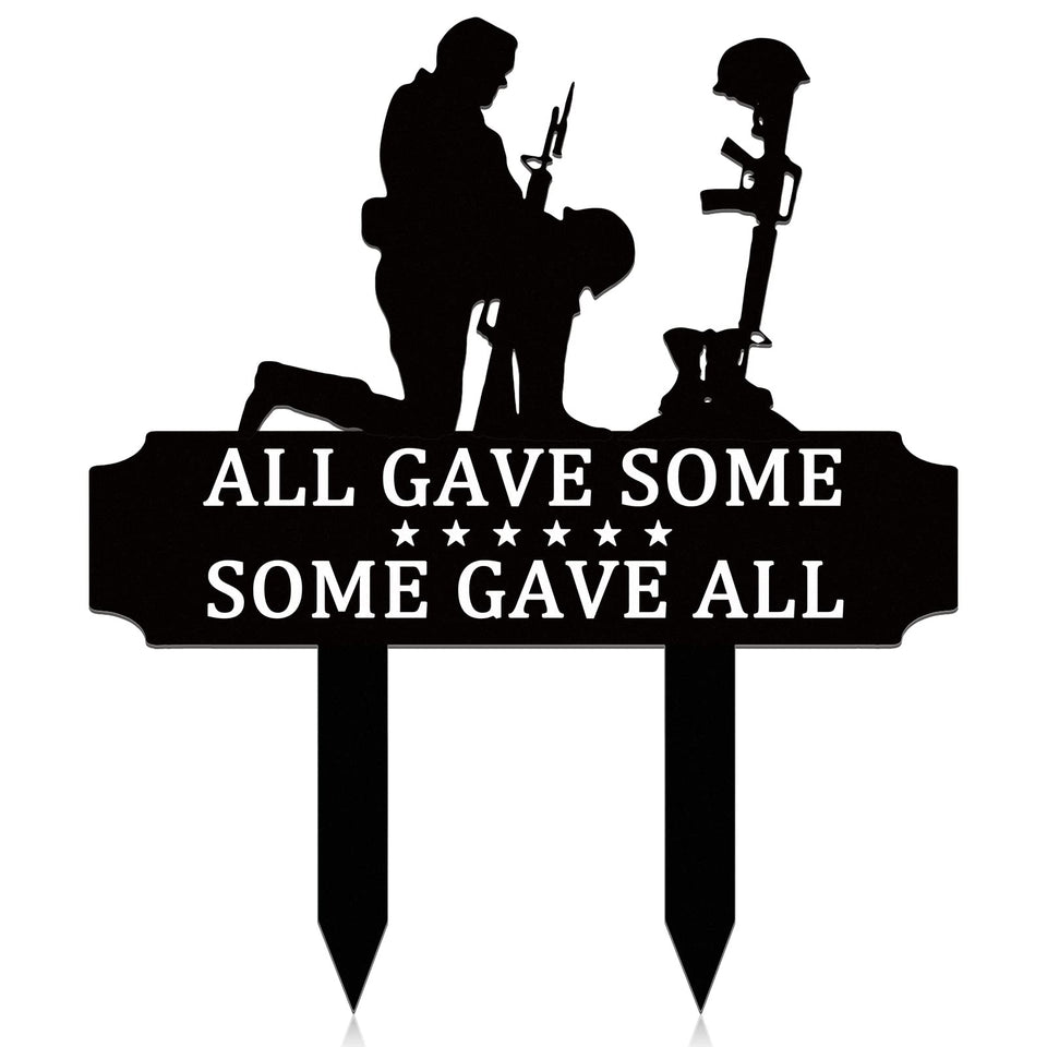 Buryeah memorial stakes metal plaque for garden decor honoring fallen soldiers