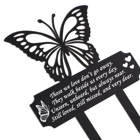 Buryeah metal grave marker butterfly for outdoor durability in all weather.