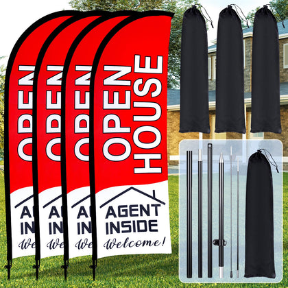 Buryeah open house flag 4-pack 7x5 banner boosts outdoor visibility for listings