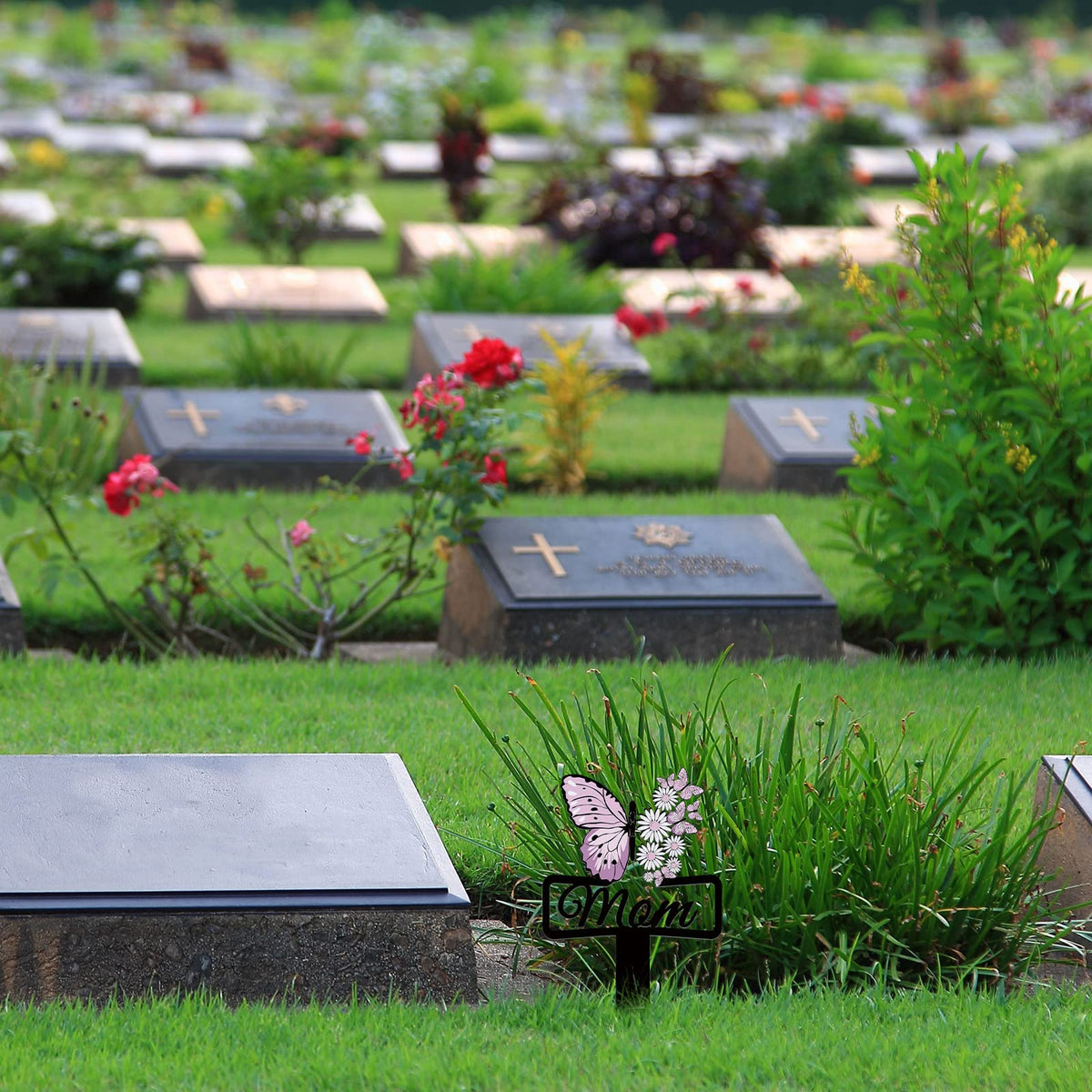 Buryeah outdoor grave stake built to withstand weather conditions.