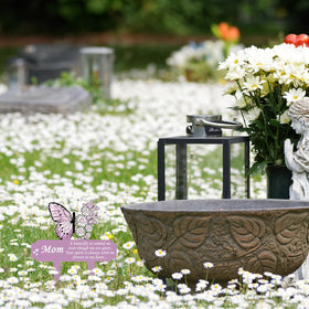 Buryeah purple design memorial marker for cemetery decor