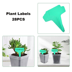 Business King 28-pieces with saucers and plant labels for organized seedling care.