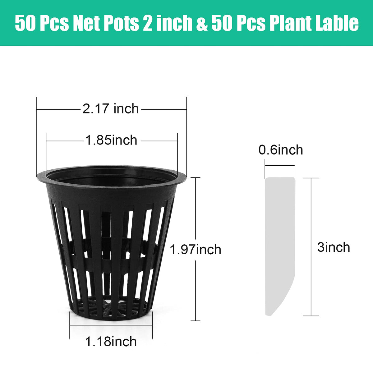 Business King net pots include plant labels for easy tracking.