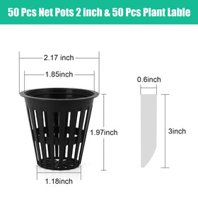 Business King net pots include plant labels for easy tracking.