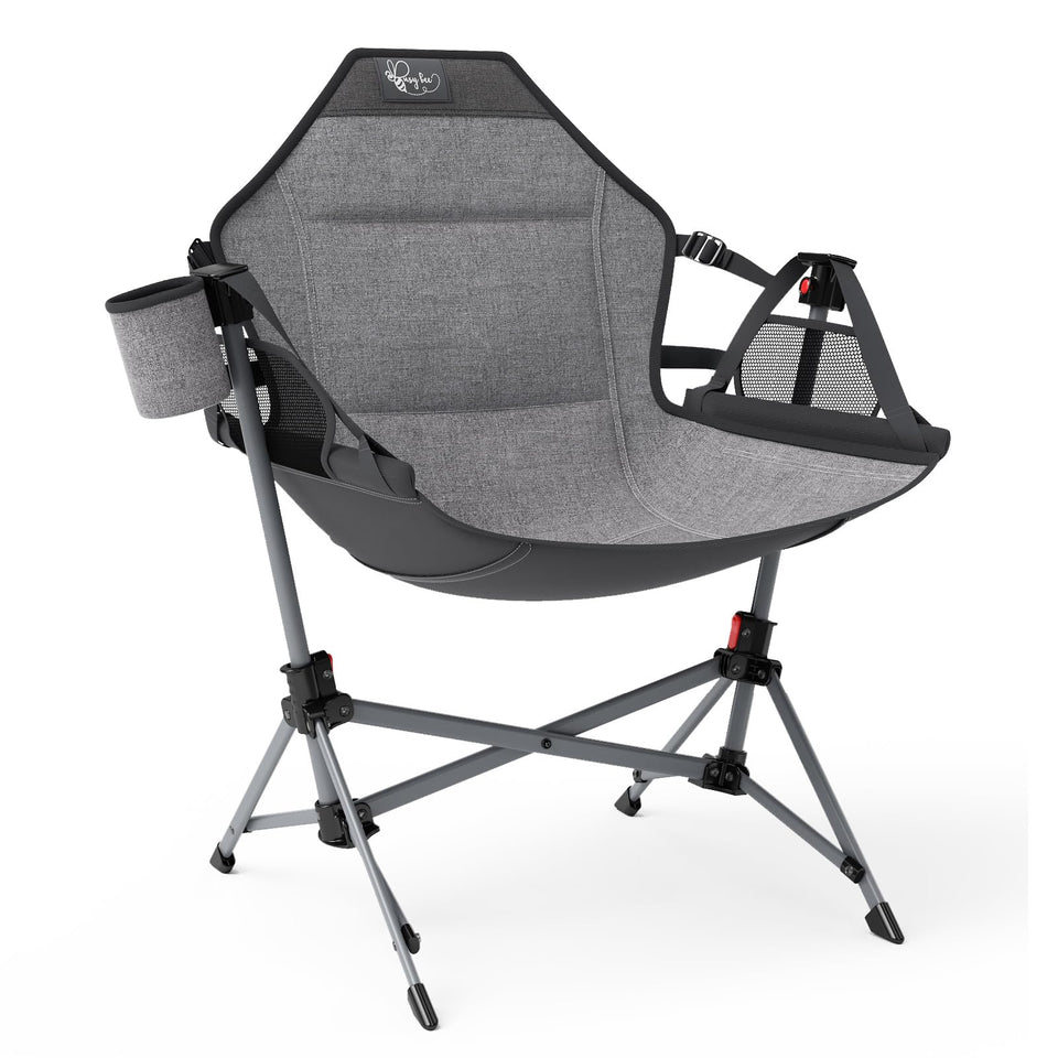 BusyBee hammock chair frame open showing sturdy safety design for kids