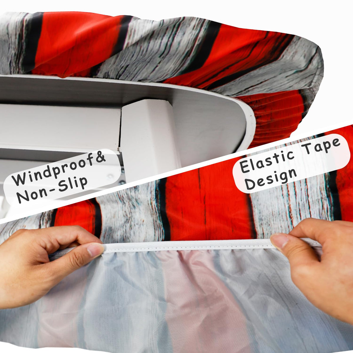 Butaluk American Flag table cover with elastic edge for wind resistance